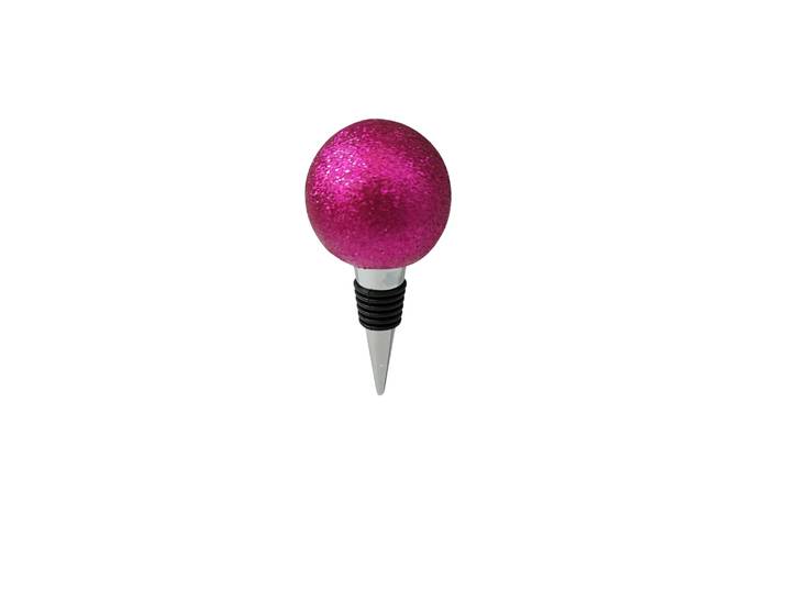 Flaschenverschluss AM DESIGN Kugel , pink, B:5cm H:8cm L:5cm, Polyresin, Flaschenverschlüsse, Flaschenverschluss, 3er Set, 5x9 cm