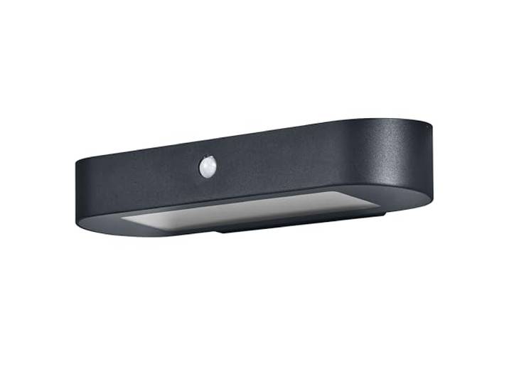 Osram ENDURA Style Oval Solar-Wandleuchte, warmweißes Licht (3000K), integrierter Sensor, ohne Strom nutzbar, lange Batterielaufzeit: 30 Mal 60 Sekunden im PIR Modus, Schutzklasse IP44, schwarz
