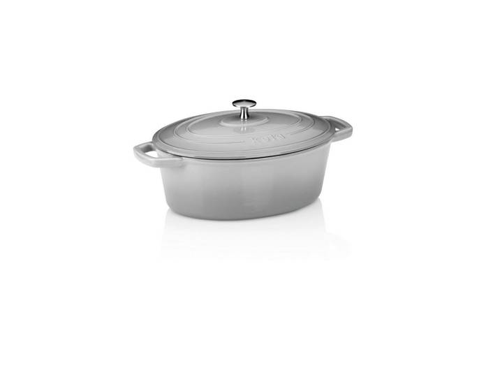 Kela Bräter Calido, Hellgrau, Metall, 4 l, oval, 23x11x29 cm, Kochgeschirr, Töpfe, Bräter