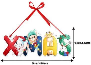 Uplift Treasures Christmas Door Hanging Paper Banner Santa Snowman Car Decor xmas