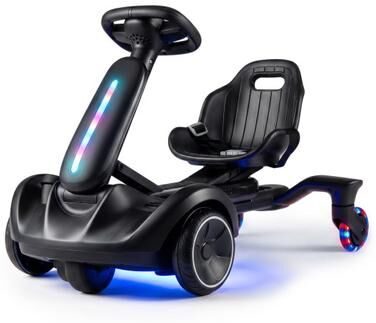 Costway 6V Ride-on Drift Car with Lights and Adjustable Seat-Black