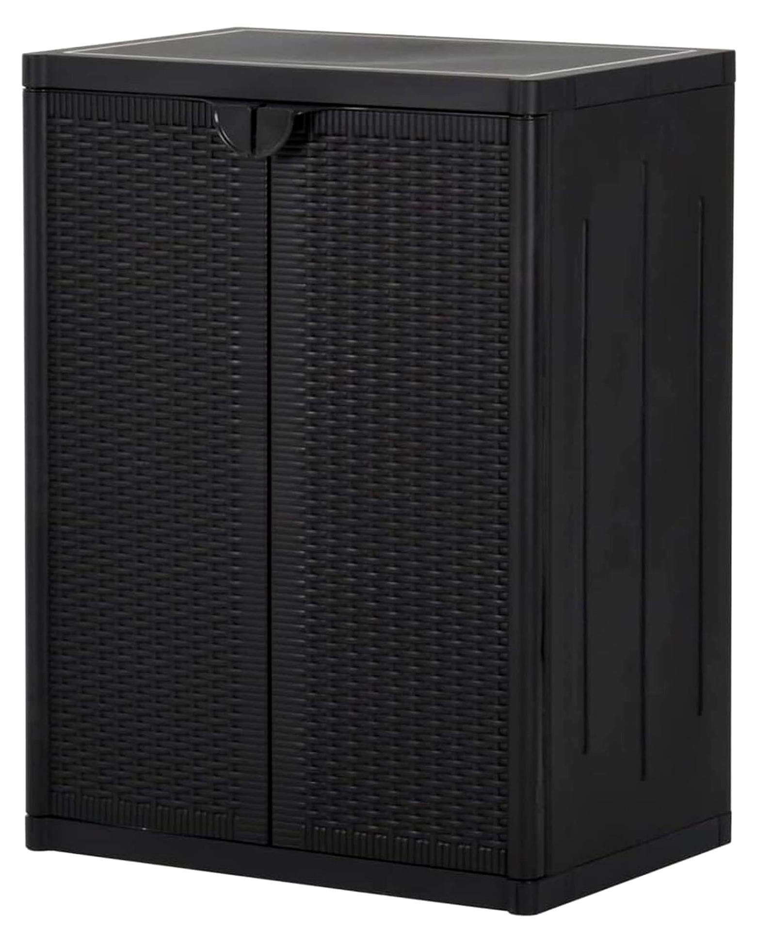 Gartenschrank, Geräteschuppen, wetterfest, Outdoor-Schrank, Gerätehaus, Gartenhausschränke, Terrassenschrank, Schwarz 65x45x88 cm