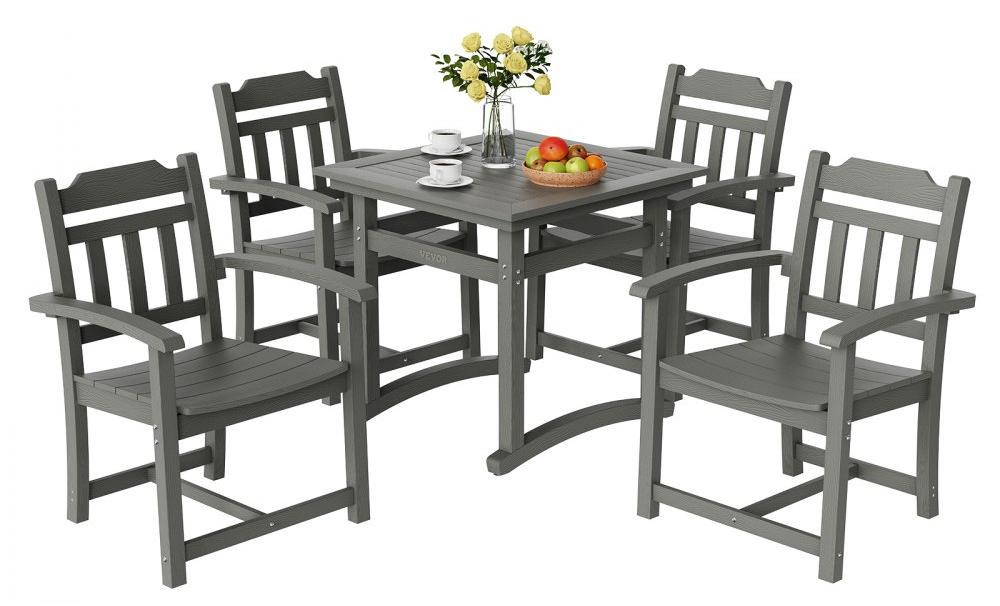 Garten-Lounge-Set, 5-teilig, Hellgrau - Tragfähigkeit: 150 kg - Material: Polystyrol