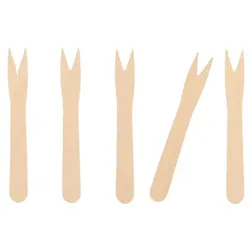 Papstar 10000 Pommes-Frites-Gabeln, Holz `pure` 8,5 cm