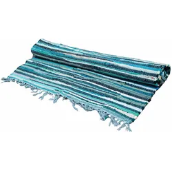 Small Rag Rug - 50x90cm - premium quality - Aqua Blues