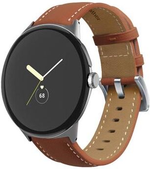 Everyday Crate Google Pixel Watch 4 3 2 1 41mm Genuine Leather Watch Band Pointed Tail Stitching Replacement Strap brown