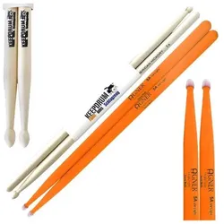 Agner Schlagzeugstöcke 5 A UV-Light Orange mit keepdrum 5A (Schlagzeug), Drumsticks + Schlägel, Orange
