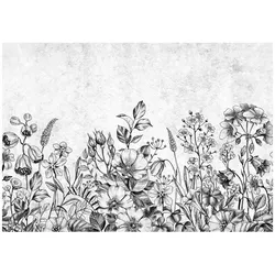 FOTOTAPETE Blumen Beton Grau 312x219 cm