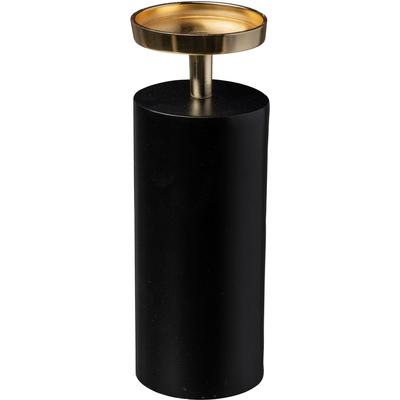 Kerzenhalter OTTO HOME "Stumpenkerzenhalter Azlynn", gold (schwarz, goldfarben), H:26cm Ø:9cm, Aluminium, Kerzenhalter, Kerzenhalter, aus Aluminium, mit goldfarbenen Akzenten