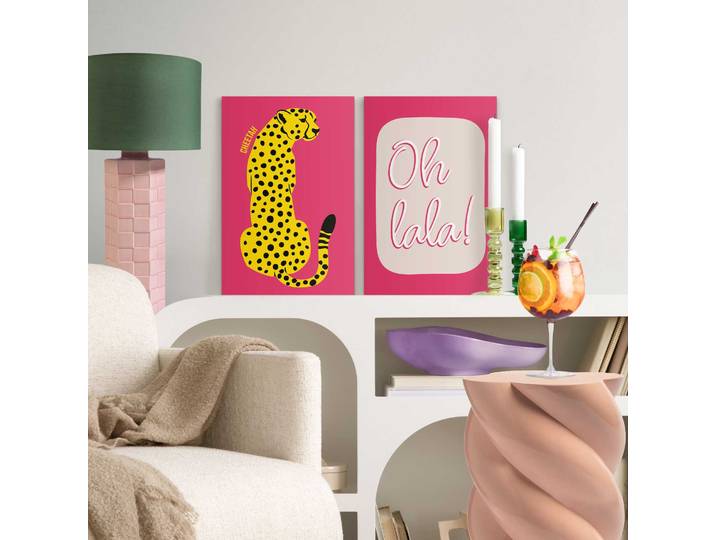Leinwandbild REINDERS Oh La La , rosa (farbe bild(er): rosa), B:20cm H:30cm T:5cm, Leinwand, Bilder, Leinwandbild