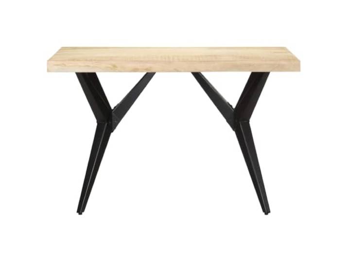 GPUTYGHN Esstisch 120x60x76 cm Massivholz Mangoholz Stahlbeine Mangoholz,Stahlkreuzrahmen,pulverbeschichtete Stahlbeine,Unikat Holzmaserung,stabile Tischplatte