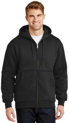 CornerStone CS620 Heavyweight Full-Zip Hooded Sweatshirt with Thermal Lining in Black size XL   Cotton/Polyester Blend