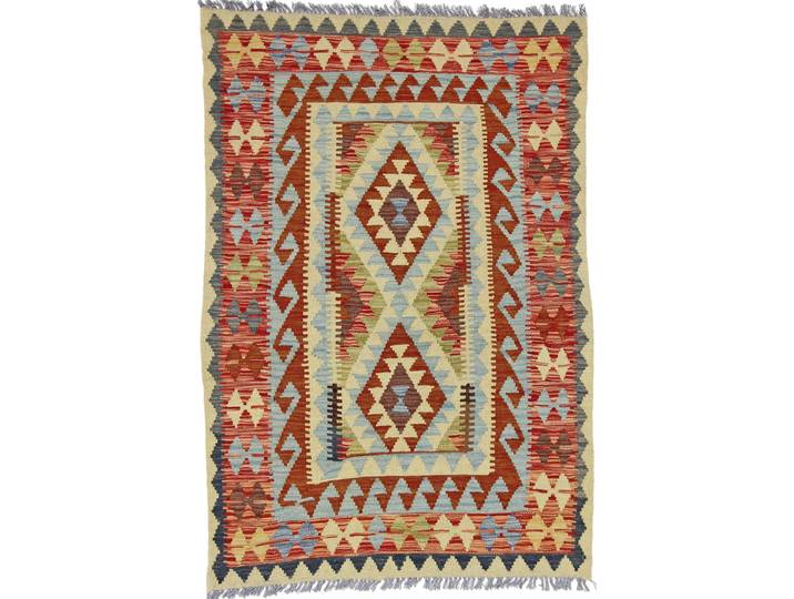 Kelim Afghan Teppich 103x149 Handgewebt Orientteppich Wolle