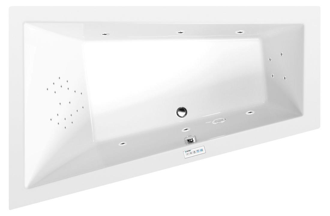 Polysan TRIANGL L Whirlpool-Badewanne, 180x120x50cm, Highline Hydro, Chrom