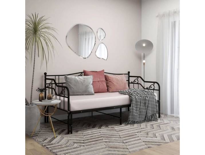 Cadre de canapé-lit - Lit JILI Perfectsleep - extensible Noir Métal 90x200 cm Cadre de lit 1-2 Places