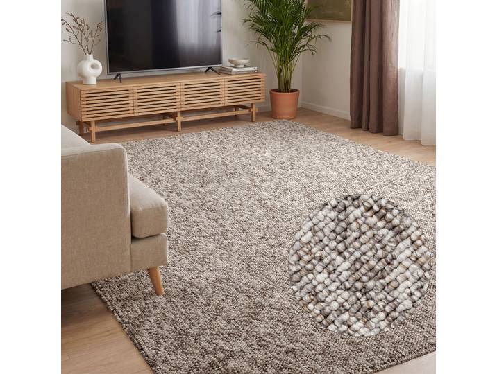 Teppich ELLE DECORATION Rocco , braun (taupe multifarben), B:200cm H:10mm L:290cm, Polypropylen, Teppiche, Teppich, Läufer, waschbar, Wohnzimmer, Esszimmer, Woll-Optik