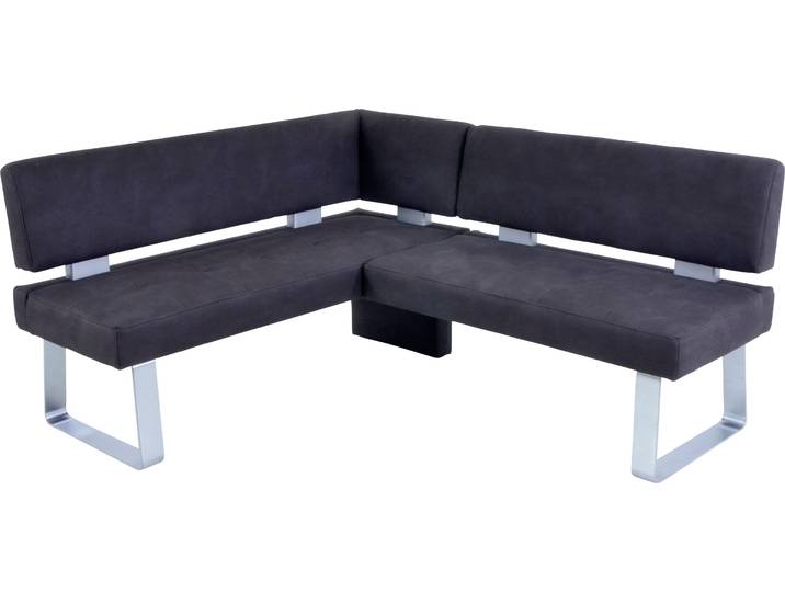 Eckbank K+W KOMFORT & WOHNEN Santos II Esszimmerbank , schwarz, B:180cm H:87cm T:157cm, 100% Polyester, Sitzbänke, Eckbank, gepolstert, Eckbank, wahlweise langer Schenkel 180cm rechts oder links