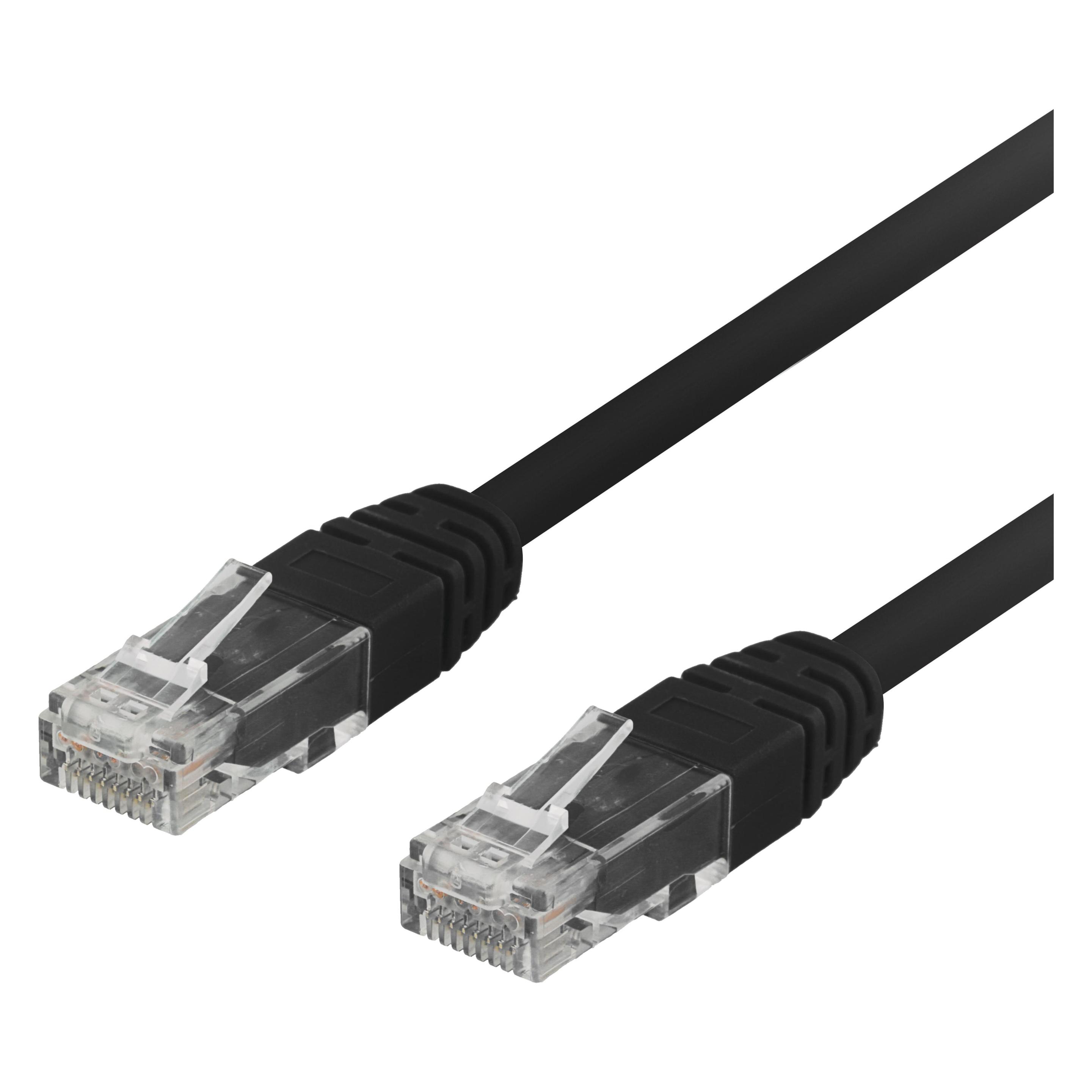 Deltaco U/UTP Cat6 patchkabel LSZH 0.3m svart (U/UTP, CAT6, 0.30 m) (TP-603S)