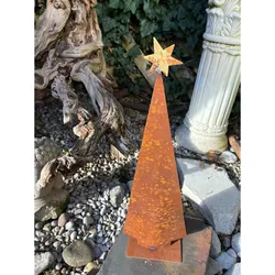 Rost Deko kleiner Tannenbaum mit Stern, 40cm - stimmungsvolle, saisonale Dekoration