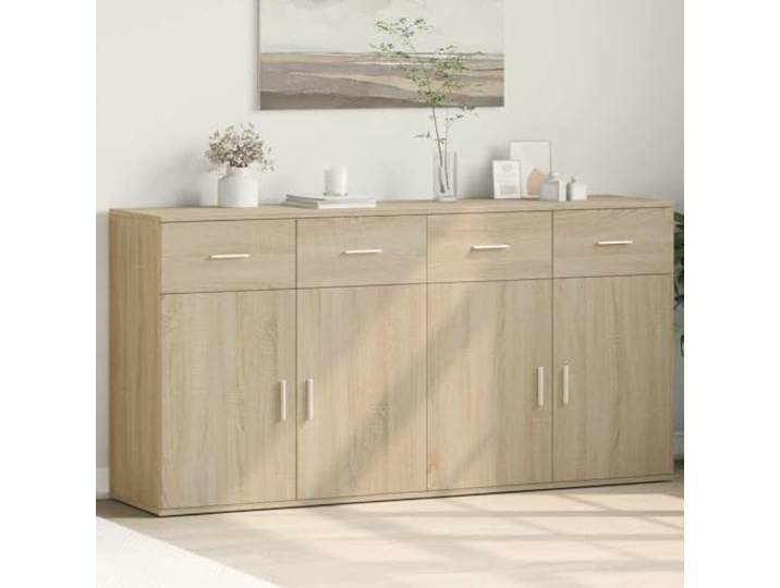 HEFZGDB Sideboard aus Holzwerkstoff mit glatter Oberfläche, Modernes Sideboard Design für Wohnraum Aufbewahrung mit hoher Stabilität und Feuchtigkeitsbeständigkeit, Robustes