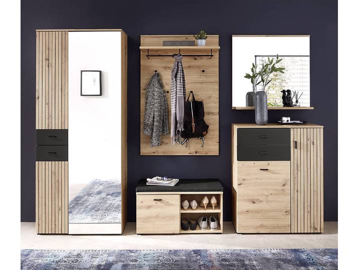 Garderobenschrank 84 x 202 x 38cm Braun/Beige