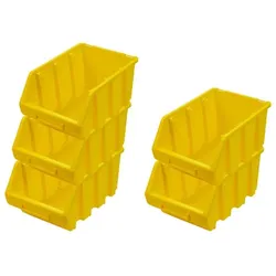 PROREGAL Mega Deal 5x Sichtlagerbox 3 | HxBxT 12,6x17x24cm | Polypropylen | Gelb | Sichtlagerbehälter, Sichtlagerkasten, Sortierbehälter