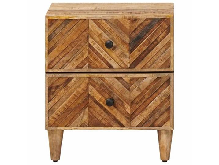 KTHLBRH Nachttisch braun 40 x 33,5 x 46 cm Mangoholz massiv Mit Schublade, Messinggriffen, kompaktes Design, einfache Wartung
