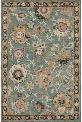 Alexander Home Megan Floral Hand-Hooked 100% Wool Area Rug