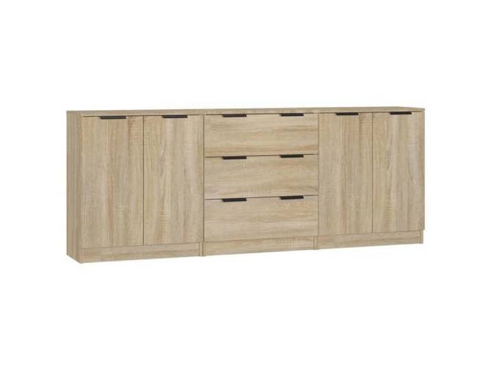 Buffets en bois d'ingénierie - JILL - Chêne sonoma - 60x30x70 cm - 2 buffets avec 2 portes - 1 buffet avec 3 tiroirs