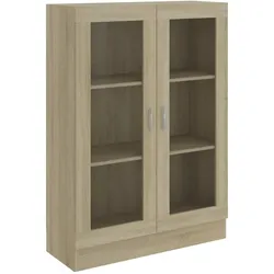 vidaXL Vitrinenschrank Sonoma-Eiche 82,5x30,5x115 cm Holzwerkstoff