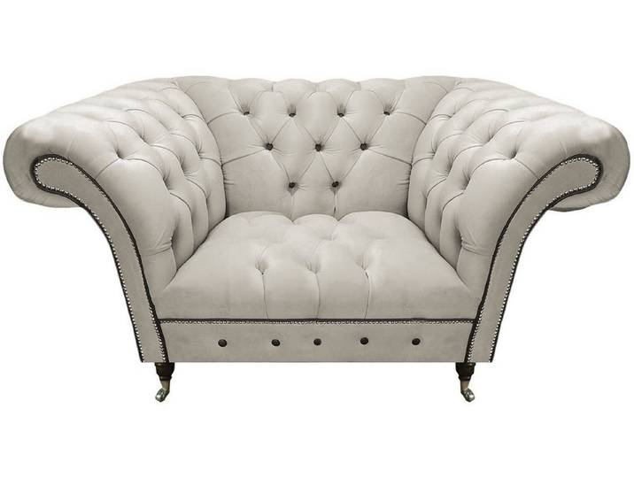 Xlmoebel Chesterfield-Sessel Chesterfield Sessel Weißer Kunstleder Einsitzer Möbel (Sessel), Made in Europa