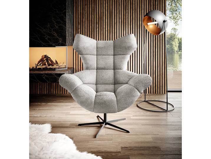 Relaxsessel Loney Grau Chenille Lorin 103 x 119 x 84cm