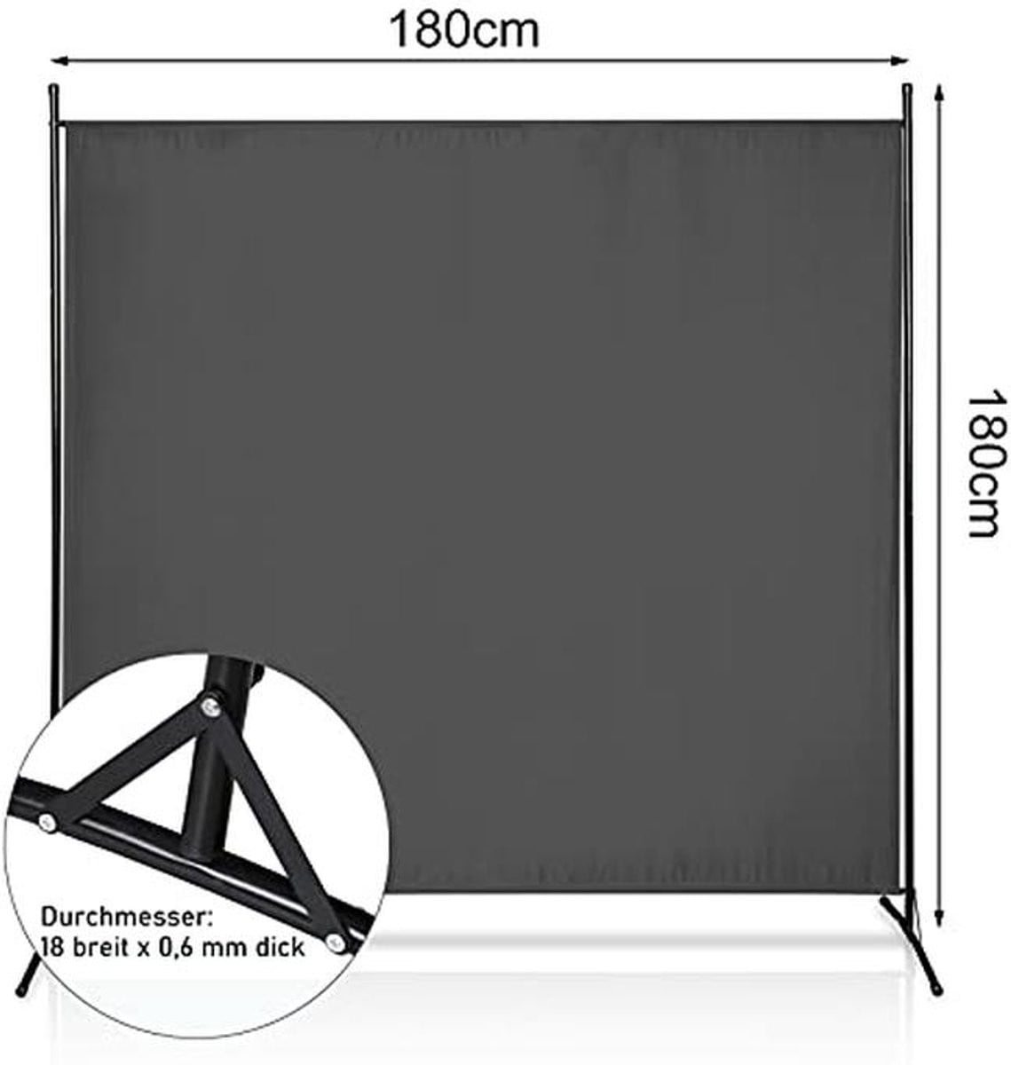 Privacy Screen Room Divider - Antraciet - 180 x 180 cm