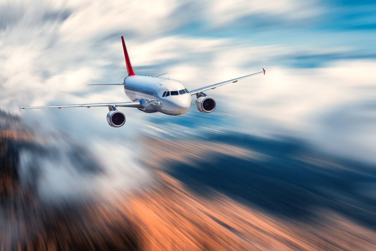 Fototapete PAPERMOON "Fliegendes Flugzeug", bunt, B:1,5m L:1,11m, Vlies, Tapeten, Fototapete