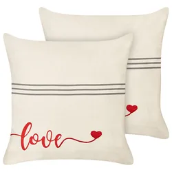 DEKOKISSEN 2er-Set Beige 45/45 cm Plumeria
