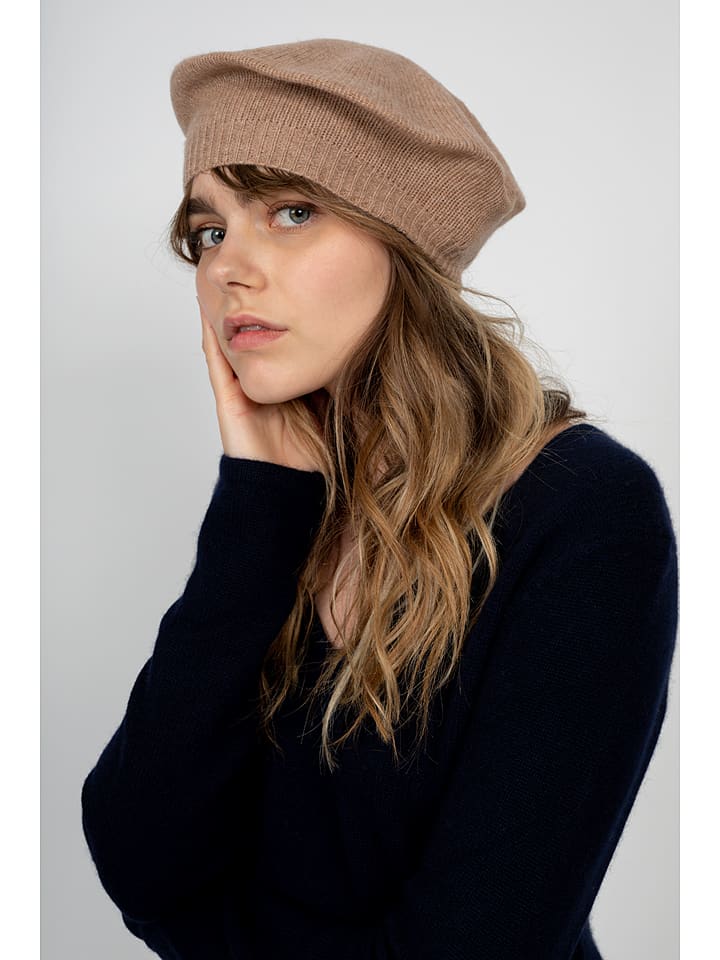Perfect Cashmere Kaschmir-Mütze "Paris" in Camel - onesize