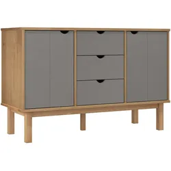 vidaXL Sideboard OTTA Braun&Grau 113,5x43x73 cm Massivholz Kiefer
