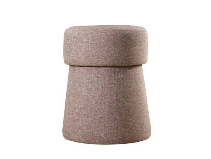 Atelier Del Sofa Stilvoller Pouf in Kaffeefarbe, 50 cm hoch x 40 cm tief 50% Baumwolle & 50% Leinen, 6 cm orthopädischer Schaumstoffkern Design im Bohème- und Skandinavischen Stil