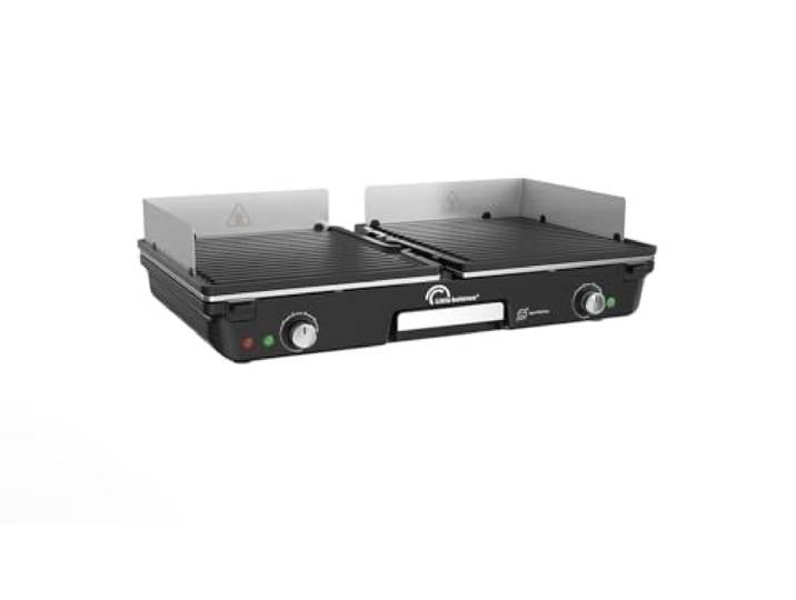 LITTLE BALANCE 3066 Dual 2000 Nopifas\, Plancha Barbecue électrique\, Sans PFAS\, 2 zones de cuissons indépendantes\, 2000 W\, Noir
