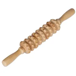 Relaxdays 9 x Massage Roller aus Holz Hellbraun