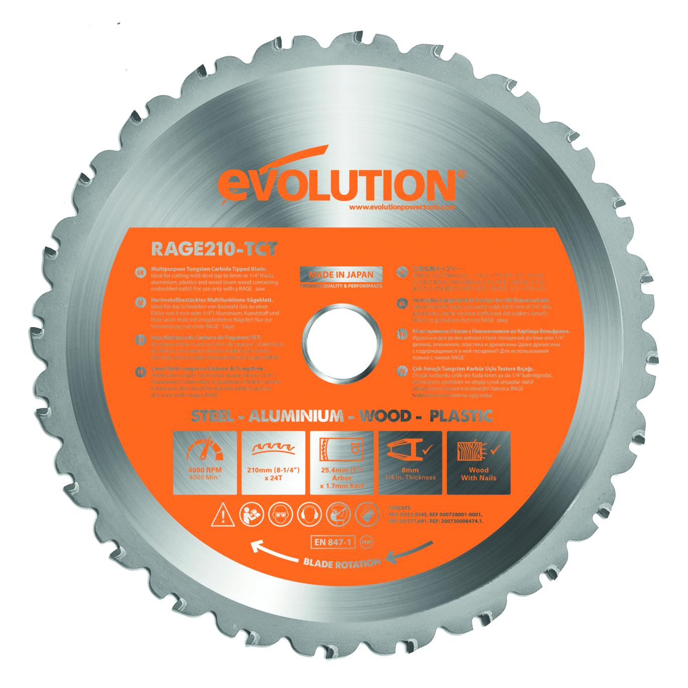 Evolution Kreissägeblatt zu Rage 3 "S" 210 mm (RAGEBLADE210MULTI)