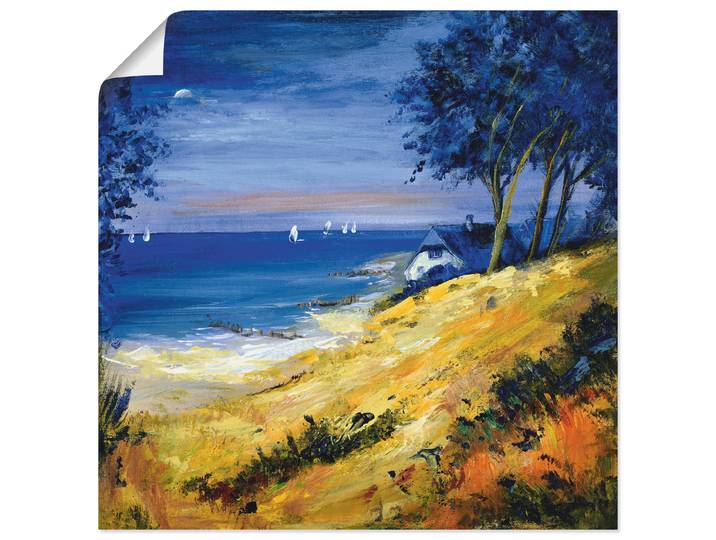 Poster ARTLAND Das Meer zu Hause , lila (farbe bild(er): lila), B:50cm H:50cm, Bilder, Poster, ohne Rahmen