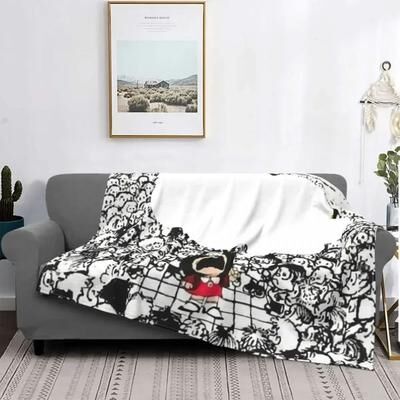 Uplift Picks Love Mafalda Soft Flannel Fleece Cartoon Throw Blanket 1 100x150 Cm