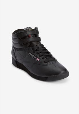 Women's Freestyle Hi High Top Sneaker by Reebok in Black (Size 7 1/2 M)