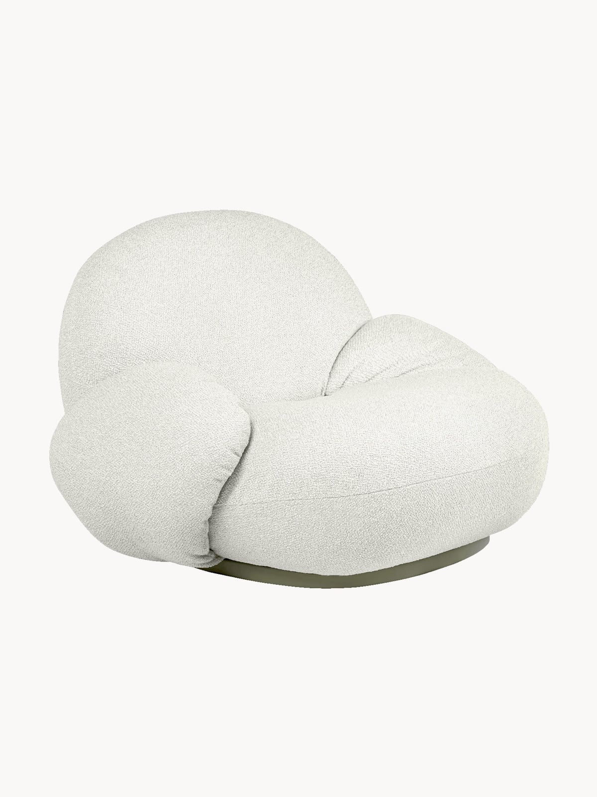Gubi Pacha draaibare tuinfauteuil in bouclé