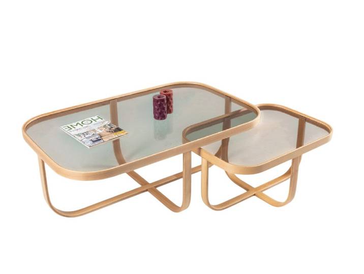 Xlmoebel Couchtisch Rechteckige Designer-Sofatische aus Holz in modernem Stil (Packung, 2-St., 2x Couchtische), Hergestellt in Europa