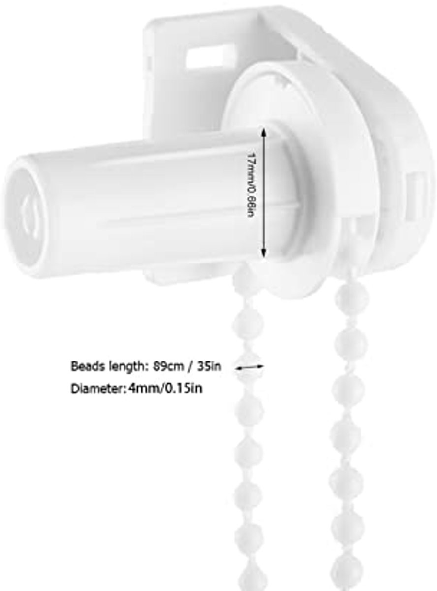 Reparatieset voor 17mm rolgordijn met koppelingsbeugel, zijpoelie en ketting fittingen