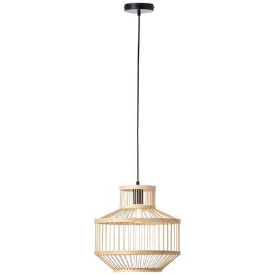 BRILLIANT Pendelleuchte "Teva", schwarz (schwarz, natur), 1, Ø 35cm H: 121,5cm, 1 Stk., Leuchten, Hängelampe 1flg schwarz/natur, Pendelleuchte
