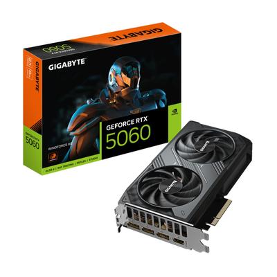GIGABYTE Grafikkarte "GeForce RTX 5060 WINDFORCE 8G Grafikkarte - 8GB GDDR7, 128bit, PCI-E 5", ohne farbbezeichnung, Grafikkarten