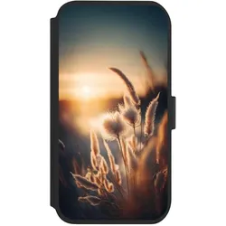Nivocase Klapphülle für Apple iPhone 11 Handyhülle aus Kunst Leder NIVOflip schwarz Natur Sonne Pampasgras (Apple iPhone 11), Smartphone Hülle, Schwarz